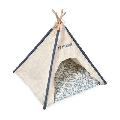 China Tianyuan viable pet easy to assemble canvas+pp cotton teepee tents for sale, dog tent for sale