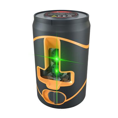 China 2 Beam Green Laser Level With Cola Appearance With Brightness Adjustment And Bottom Magnetism 58*58*96mm for sale