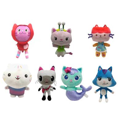 China Hot Selling Fairy Gabby Cat Plush Toys Soft Comfy Wholesale Sound Doll Mermaid Doll House Box Cake Flower for Kids Birthday Gifts for sale