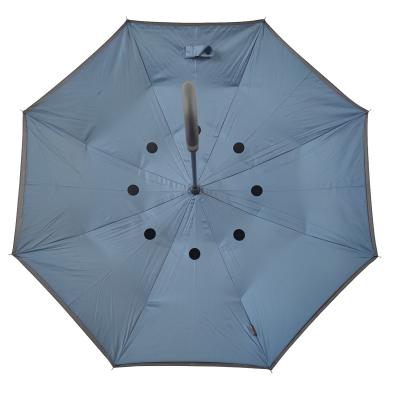 China Traditional Wholesale Custom C Handle Reverse Invert Umbrella Double Layer 49