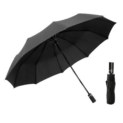 China Glamorous Black Color Promotional Umbrella Custom Automatic Dome Portable Folding Umbrella With Logo for sale