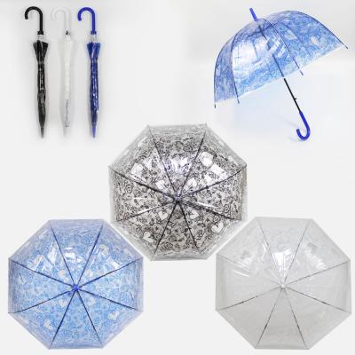 China Transitional Plastic Umbrella Most Popular J Handle Umbrella Dome Automatic Open Cheap Straight Umbrella Own Logo for sale