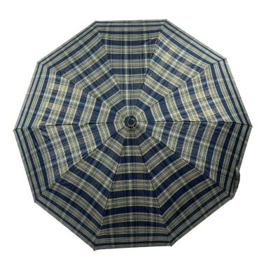 China New Design High Quality Lattice Style Traditional Hot Selling Automatic Windproof Folding Umbrella for sale