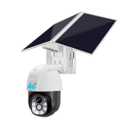 China Easy Installation Solar Wifi 3g 4g Ptz Camera With Sim Card Cctv Human Pir Sensor Security 4g Solar Camera for sale