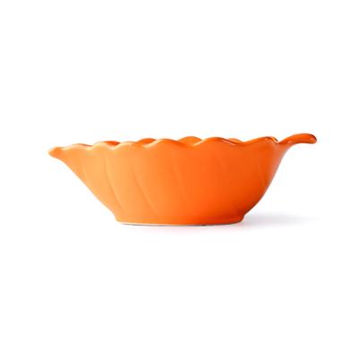 China Viable Colorful Snack Bowl Dessert Fruit Appetizer Serving Catering Leaf Shape Decorative Ceramic Small Bowls Ceramic Bowls for sale