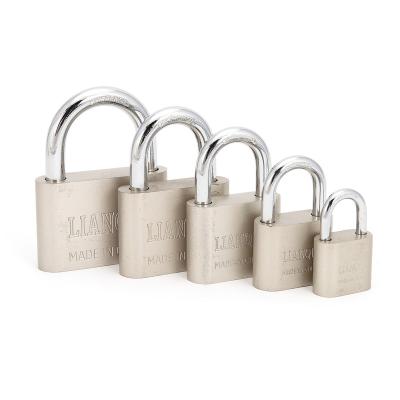 China Sliding Silver Painted Door Padlock 50mm 50mm Short Shackle Security Matte Round Corner Padlock Top Pad Lock for sale