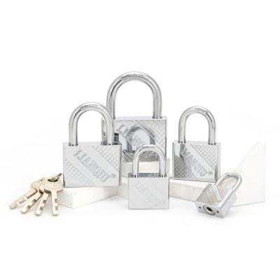 China Iron 30 Mm Short Shackle Square Shape Padlock With 3 Vane Keys Motorcycle Padlock for sale