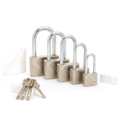 China Iron Key 30 Mm Shackle Lock Vane Key Square Shape Long Cable Shackle Security Padlock for sale