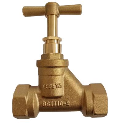 China General Forged Female Brass Water Stop Valve for sale