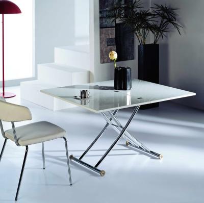 China Easy Assembly White High Gloss Coffee Table Tea Lounge Changing Foldable Dining Table for sale