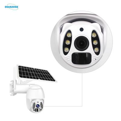 China Full HD 1080P PTZ outdoor solar powered ptz camera dome cam tuya cctv solar panel security two way audio wireless battery cameras for sale