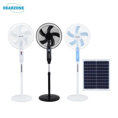 China 2022 High Efficiency Home Indoor And Outdoor Height Adjustable Wide Angle Adjustment Solar Floor Fan for sale