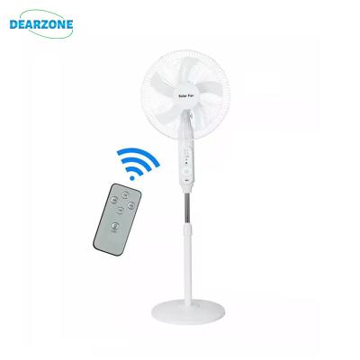 China Indoor and outdoor hot sale 12/16 inch floor stand solar fan hot sale small solar powered rechargeable fan with remote control for sale