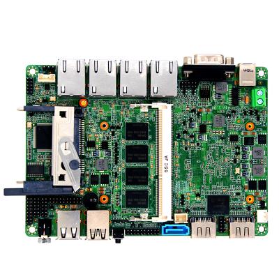 China J1800 J1900 DDR3 SATA 4 LAN Ports CF Card Computer Motherboard VGA 6 COM 8 USB EMMC Desktop Mainboard for sale