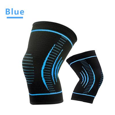 China Adjustable Elasticity Comfort Breathable Anti Slip Compression Knitting Knee Sports Knee Brace With Elastic Strap For Running Sports for sale