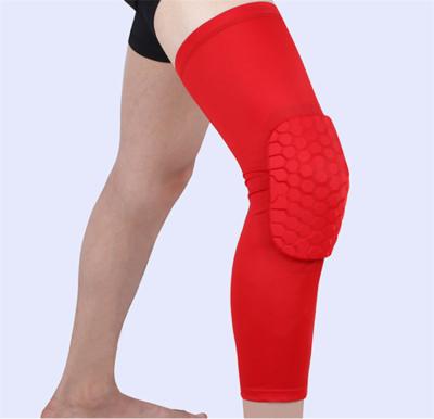 China Anti-collision Honeycomb Knee Brace Support Pain Relieve Basketball Leg Sleeve for sale