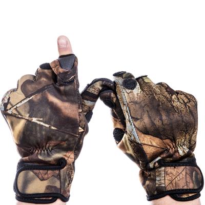 China 2021 Durable Anti Slip Waterproof Full Finger Camouflage Winter Gear Neoprene Fishing Hunting Glove for sale