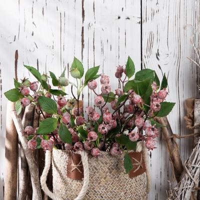 China Hot Selling Events Decoration Grain Christmas Picks Decorations Artificial Flower Rose Berry Sugar Festive Hawthorn for sale