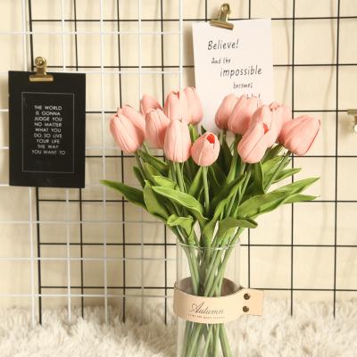 China Wedding Artificial Flowers Touch Grain Natural Wholesale PU Tulip Mini White for sale