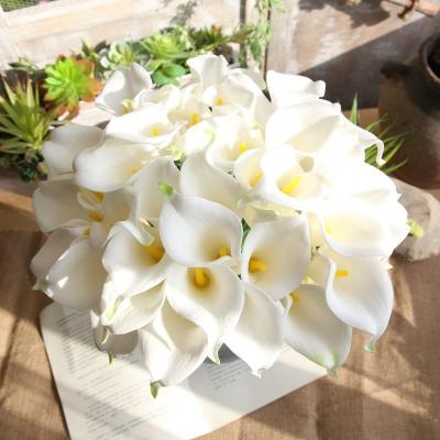 China wholesale true grain indoor outdoor pu blue and white wedding decoration ombre contact for wedding party artificial calla lilies flowers for sale