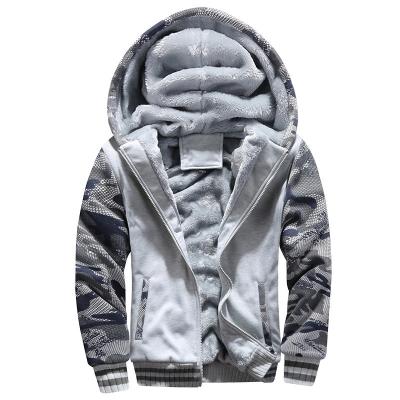 China Anti-wrinkle Camouflage Warm Hoodie Men's Casual Winter Sports Cardigan Jacket With Fleece And Thick Warm Hoodie for sale