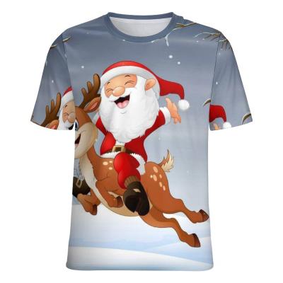 China Loose Anti-wrinkle Summer T-shirt Christmas, Customizable 3D Cartoon Printed Youth Sports T-shirt for sale