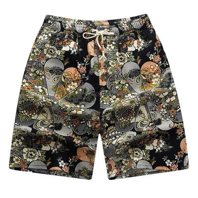 China Antibacterial Printed Mens Beach Style Swimming Trunks Elastic Digital Breathable Shorts Wear for sale