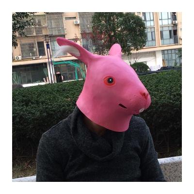 China Easter Halloween Mask Rabbit Head Mask Pink Headwear Carnival Festival Performance Animal Props Party Eco-Friendly Bunny Cosplay Party Props for sale