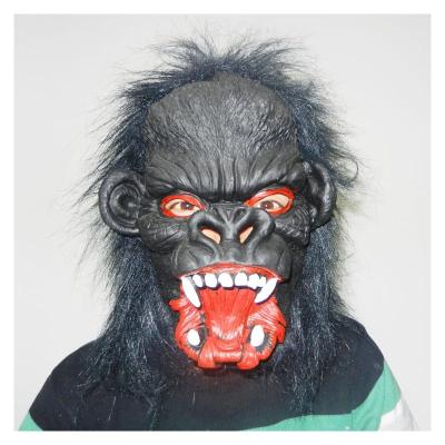 China Eco-friendly Open Mouth Orangutan Party Mask For Party Angry Black Monkey Carnival Headgear Halloween Chimpanzee Mask Animal Costume for sale