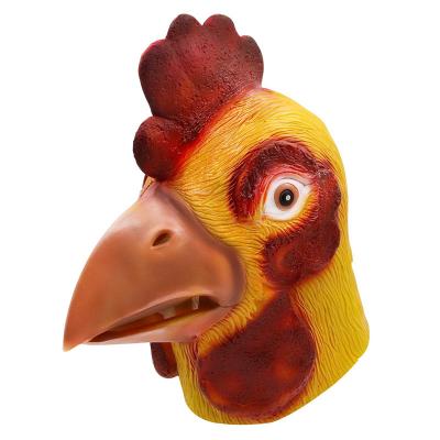 China Eco-Friendly Rooster Mask Latex Party Carnival Costume Novelty Halloween Mask Rooster Cosplay Animal Head Mask for sale