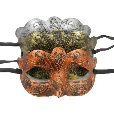 China Classic Antique Gold Copper Color Masquerade Party Masquerade Ball Mardi Gras Carnival Prom Makeup Venetian Silver Venetian Mask Halloween Props for sale