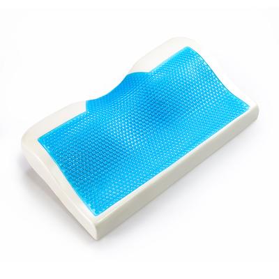 China Butterfly Anti Snoring Anti Static Air Cooling Bed Pillow Anti Snore Cloth Cover Neck Support Gel Memory Foam Cutout Bed Pillow With Gel Travel for sale