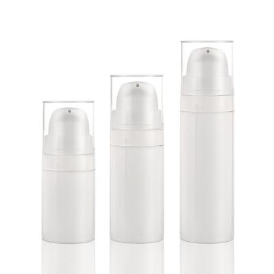 China 5ml 10ml 15ml BEAUTY PACK AS PUMP Airless White Vacuum Bottle With Bayonet Lotion Cosmetic Bottle Travel Packing Dispenser for sale