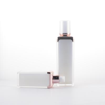 China Custom Gift Size 30ml Square Acrylic Cream Serum Lotion Bottle for sale