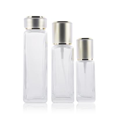 China High Quality Personal Care Airless 150ml Pump Cosmetic Glass Bottle For Toner for sale