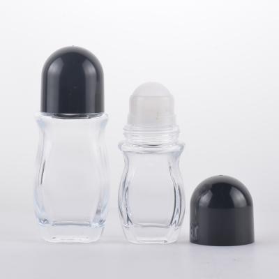 China Gift Roll On Essence Bottle 30ml 50ml Glass Bottle Packaging Roll Ball Cosmetics for sale