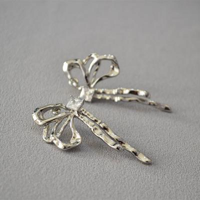 China Delicate Elegant Silver Casual/Sporty Bowknot Earrings Shape Butterfly Lightweight Luxury Jewelry for sale