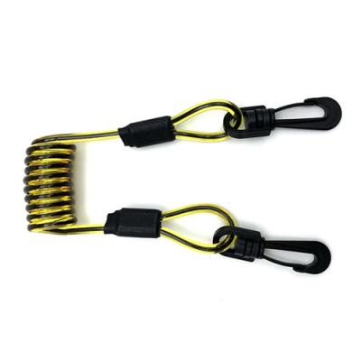 China Transparent Yellow Aluminum Crimp Coil Tool Lanyard ROHS for sale