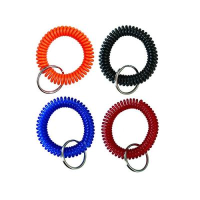 China EVA TPU Tubing Plastic Wrist Coil Pantone Colors With Key Ring for sale