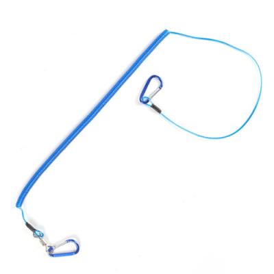 China la PU de acero inoxidable de extensión llena de Lanyard Blue de la bobina de los 5m cubrió la pesca de la cuerda en venta