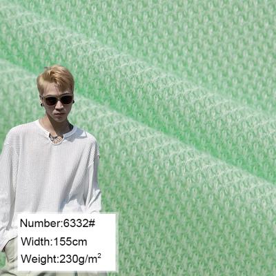 China Anti Pill 6332# 100%polyester, waffle knitted fabric for fur shoes and shirts for sale