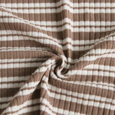 China 3379# Rib Stripe Polyester Cotton 55%T 39%C 6%SP Knit Fabric For Sweater, Pullover for sale