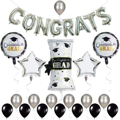 China Graduation Foil Balloon Bouquet Congratulations Graduate Party Supplies Graduation Balloon Kit for sale