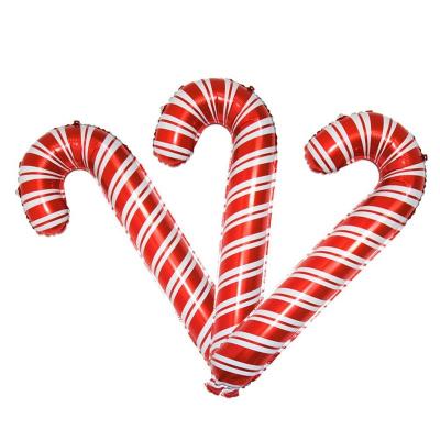 China Holiday Balloons Cane Aluminum Film Foil Balloons Christmas Self Sealing Candy Great for Xmas Home Party Decoration for sale