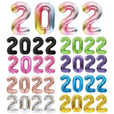 China Wholesale 40 Inch 2022 Number Helium Self Sealing Foil Balloons Globos Birthday Party New Year Party Decoration Balloons for sale