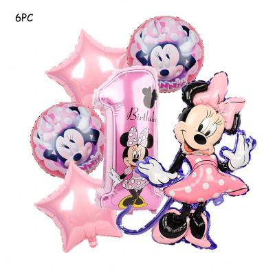 China New Designs 6pcs Mickey Minnie Cartoon Self Seal Balloons Set Foil Balloon For Birthday Baby Shower Decoration for sale