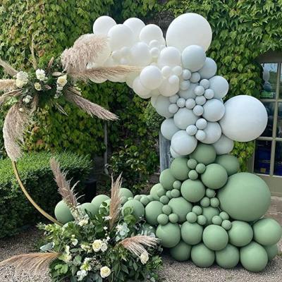 China Auto Shutter Retro Theme Balloons Garland Arch Kit Retro Green Gray White Colors Latex Balloon 147PCS for Baby&Bridal Shower Birthday Party W for sale