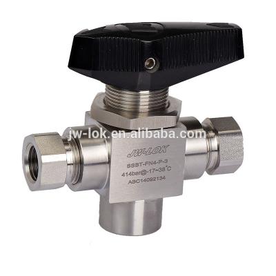 China General 3 Way Stainless Steel Female Threaded End Ball Valve for sale