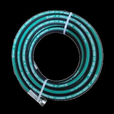 China Oiler Gun Pressure Oiler Hose DN6 2SN Hydraulic Hose Assembly With JIC Fittings for sale