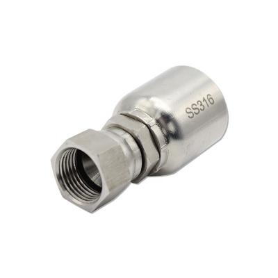 China 316 Stainless Steel SS316 Stainless Steel One Piece Double Hex Female JIC Hose Fittings Hydraulic Hose Fittings Connectors for sale